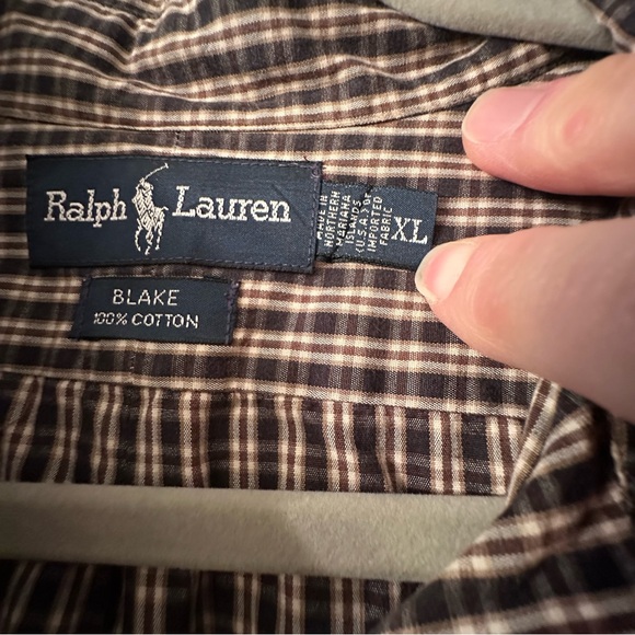 Ralph Lauren Men's Brown Plaid Shirt Size XL - Picture 8 of 11